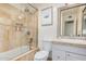 Updated bathroom features a shower, stylish mirror, and vanity, creating a clean and functional space at 1815 N 74Th St, Scottsdale, AZ 85257