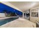 Lovely rectangular pool with patio and palm trees at 1848 E Mallory St, Mesa, AZ 85203