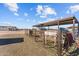 Spacious horse stable with two stalls and covered area at 28813 N 201St Ave, Wittmann, AZ 85361