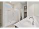 Main bathroom with double vanity, walk-in shower, and toilet at 641 W Freedom St, Florence, AZ 85132