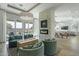 Bright and airy living room with fireplace and access to backyard at 14821 E Chandler Heights Rd, Chandler, AZ 85249