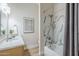Bathroom with marble shower/tub combo and modern vanity at 17421 E Via Del Oro --, Fountain Hills, AZ 85268