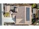 Overhead view of house, showing roofline, solar panels, and backyard at 17531 W Liberty Ln, Goodyear, AZ 85338