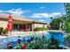 Sparkling pool surrounded by lush landscaping and a patio creating a tranquil outdoor oasis at 1783 E Desert Broom Pl, Chandler, AZ 85286