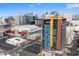 Aerial view showcasing a modern high-rise condo building with stunning city views and architecture at 310 S 4Th St # 908, Phoenix, AZ 85004