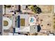 Aerial view of house with pool, large backyard, and circular driveway at 3312 E Flower St, Phoenix, AZ 85018