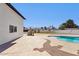 Spacious pool area with a built-in outdoor oven at 3312 E Flower St, Phoenix, AZ 85018
