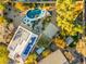 Aerial view showing house, pool, and surrounding landscape at 4516 E Madre Del Oro Dr, Cave Creek, AZ 85331