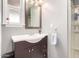 Clean bathroom with a vanity and shower at 5241 E Lindstrom Ln, Mesa, AZ 85215