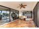 Relaxing patio with tiled floors and glass doors at 7760 E Carefree Dr, Carefree, AZ 85377