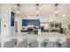 Modern kitchen with white quartz countertops and blue cabinetry at 8638 E Whitton Ave, Scottsdale, AZ 85251