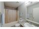 Bathroom with shower/tub combo, vanity, and tile floor at 639 W Kingman Loop, Casa Grande, AZ 85122