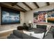 Home theater with large screen and comfortable seating at 7305 E Royal Palm Rd, Scottsdale, AZ 85258