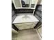 Bathroom with granite vanity and blue tile accents at 120 N Val Vista Dr # 38, Mesa, AZ 85213