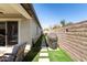 Landscaped backyard with brick wall and grill at 1329 N Balboa --, Mesa, AZ 85205