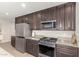Modern kitchen with stainless steel appliances and granite countertops at 1329 N Balboa --, Mesa, AZ 85205