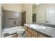 Single vanity bathroom with shower/tub combo at 3830 E Carter Dr, Phoenix, AZ 85042
