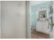 Clean bathroom with white vanity, updated fixtures, and a frosted glass shower door at 4135 N 17Th St # 8, Phoenix, AZ 85016
