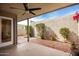 Covered patio with brick flooring and nice landscaping at 7153 N Via De Paesia --, Scottsdale, AZ 85258