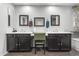 Double vanity bathroom with modern finishes at 9839 E Theia Dr, Mesa, AZ 85212