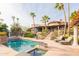 Resort-style pool and spa with expansive patio at 15225 N Bluejay Pl, Fountain Hills, AZ 85268