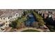 Aerial view of community lake and walking paths at 1693 E Dogwood Ln, Gilbert, AZ 85295