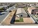 Aerial view showcasing house, backyard, and pool at 19371 N Nocera Rd, Maricopa, AZ 85138