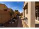 Landscaped backyard with pathway, cactus, and plants at 21081 E Via De Olivos --, Queen Creek, AZ 85142