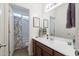 Clean bathroom, shower, toilet, and vanity with mirror at 21081 E Via De Olivos --, Queen Creek, AZ 85142