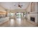 Kitchen with island and views of the living room and backyard at 21964 N 59Th Ln, Glendale, AZ 85310