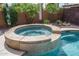 Round spa adjacent to a kidney-shaped pool at 26133 W Yukon Dr, Buckeye, AZ 85396