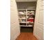 Well-organized linen closet with ample shelving at 3469 E Cabazon Ct, Gilbert, AZ 85297