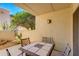 Cozy outdoor patio seating area with a beautiful view at 4201 E Camelback Rd # 25, Phoenix, AZ 85018