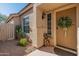 Front door with wreath, and desert plants at 4233 E Creosote Dr, Cave Creek, AZ 85331