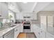 Modern kitchen with white cabinets, quartz countertops, and stainless steel appliances at 557 S Visalia St, Mesa, AZ 85202