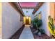 Inviting entryway with a charming front door and well-maintained landscaping at 17833 W Verdin Rd, Goodyear, AZ 85338