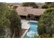 Aerial view showing home with private pool and backyard at 19275 N 88Th Way, Scottsdale, AZ 85255