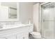 Bathroom featuring a walk-in shower and marble countertop at 335 S Stardust Ln, Apache Junction, AZ 85120