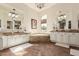 Elegant bathroom with double vanity, soaking tub, and separate shower at 3412 E Indigo Cir, Mesa, AZ 85213