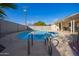 Refreshing pool with ladder access; inviting backyard at 466 E 10Th Pl, Mesa, AZ 85203