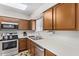 Kitchen with stainless steel appliances and double sink at 466 E 10Th Pl, Mesa, AZ 85203