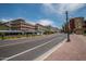 City street view, brick sidewalks, light rail and buildings at 6415 S El Camino Dr, Tempe, AZ 85283