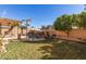 Landscaped backyard with pool, patio, and mature citrus tree at 8833 W Tierra Buena Ln, Peoria, AZ 85382