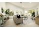 Light and airy living room with comfortable seating and large windows at 9439 E Palm Tree Dr, Scottsdale, AZ 85255