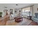 Living room with hardwood floors, large windows and comfortable seating at 10722 W Loma Blanca Dr, Sun City, AZ 85351