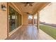 Covered patio with tile flooring and ceiling fan at 1349 N Balboa --, Mesa, AZ 85205