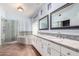 Elegant bathroom with double vanity and shower at 16205 S 7Th St, Phoenix, AZ 85048