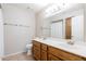 Bathroom with double vanity and tile floors at 170 E Guadalupe Rd # 174, Gilbert, AZ 85234