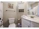 Clean bathroom with single sink and shower/tub combo at 17563 W Fairview St, Goodyear, AZ 85338