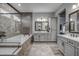 Elegant bathroom with double vanity and a large shower at 17904 E Veit Springs Dr, Rio Verde, AZ 85263